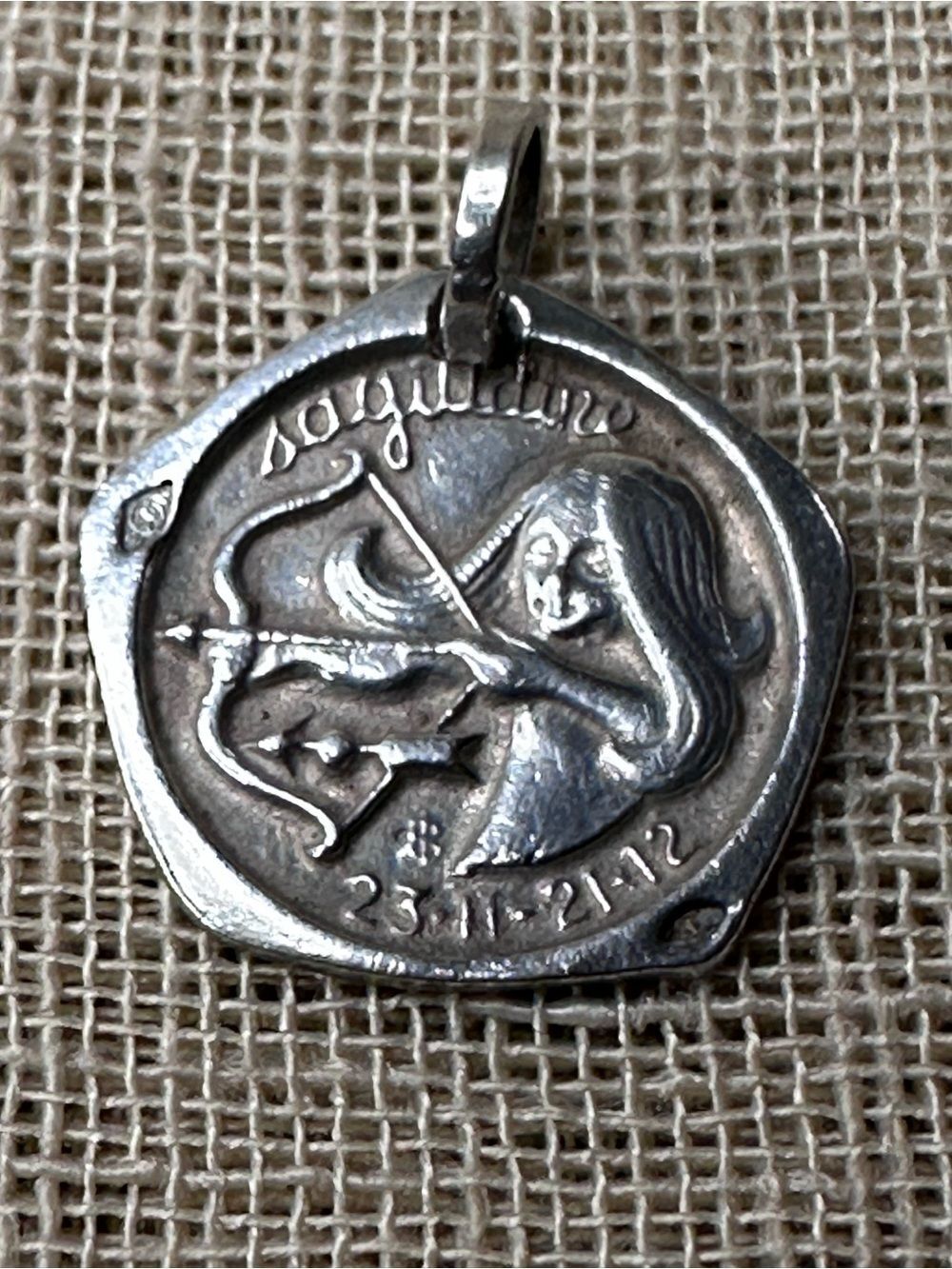 Jean Balme VTG French Silver Sagittarius Zodiac Medal Pendant